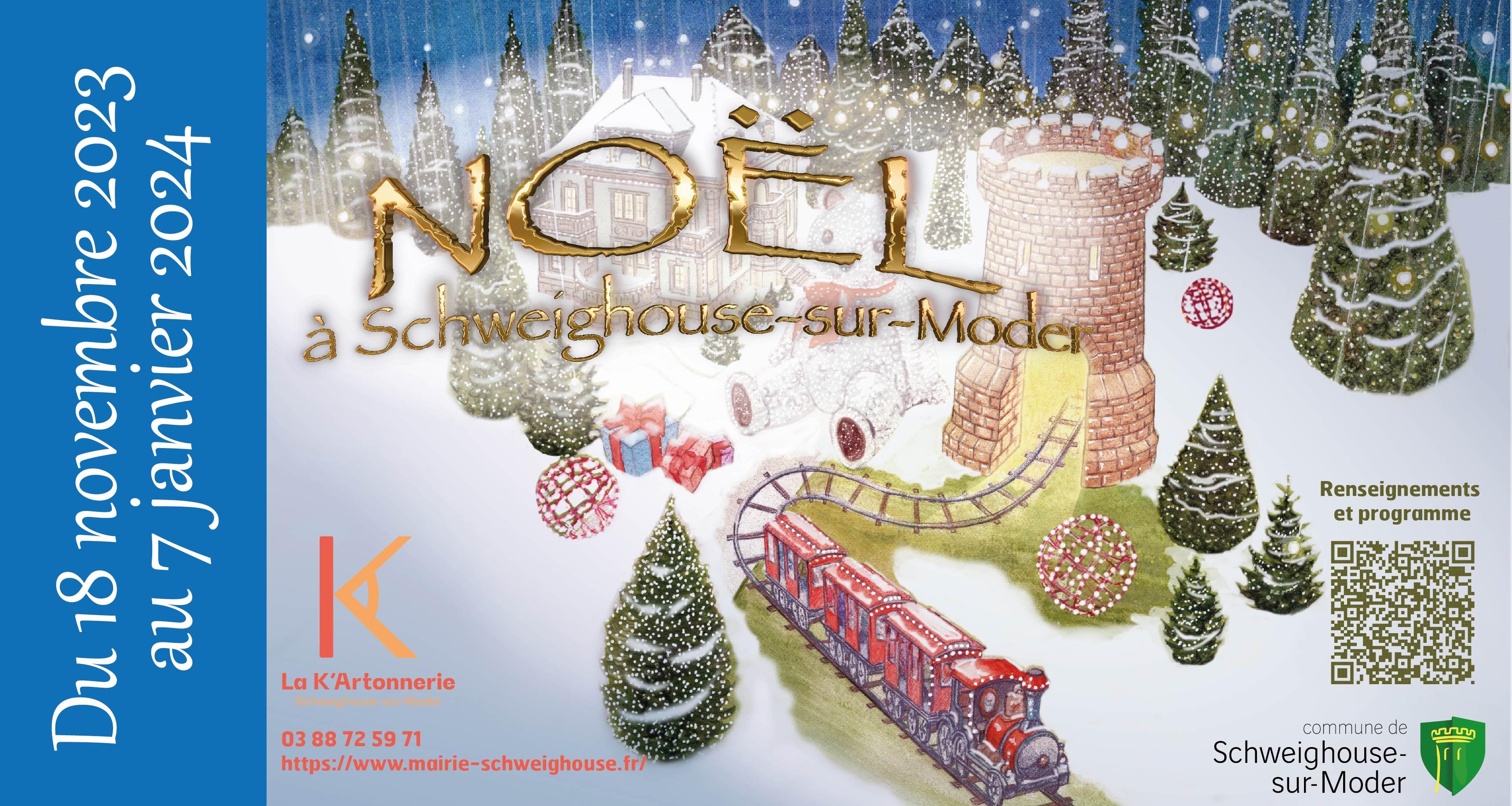 Noël à Schweighouse-sur-Moder : marché, illuminations, feu d'artifice et spectacles de feu et ateliers pour les enfants 