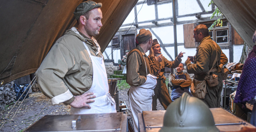 Mémoires de Guerre - Les combats sur le Rhin : reconstitution historique à l'Ecomusée d'Alsace