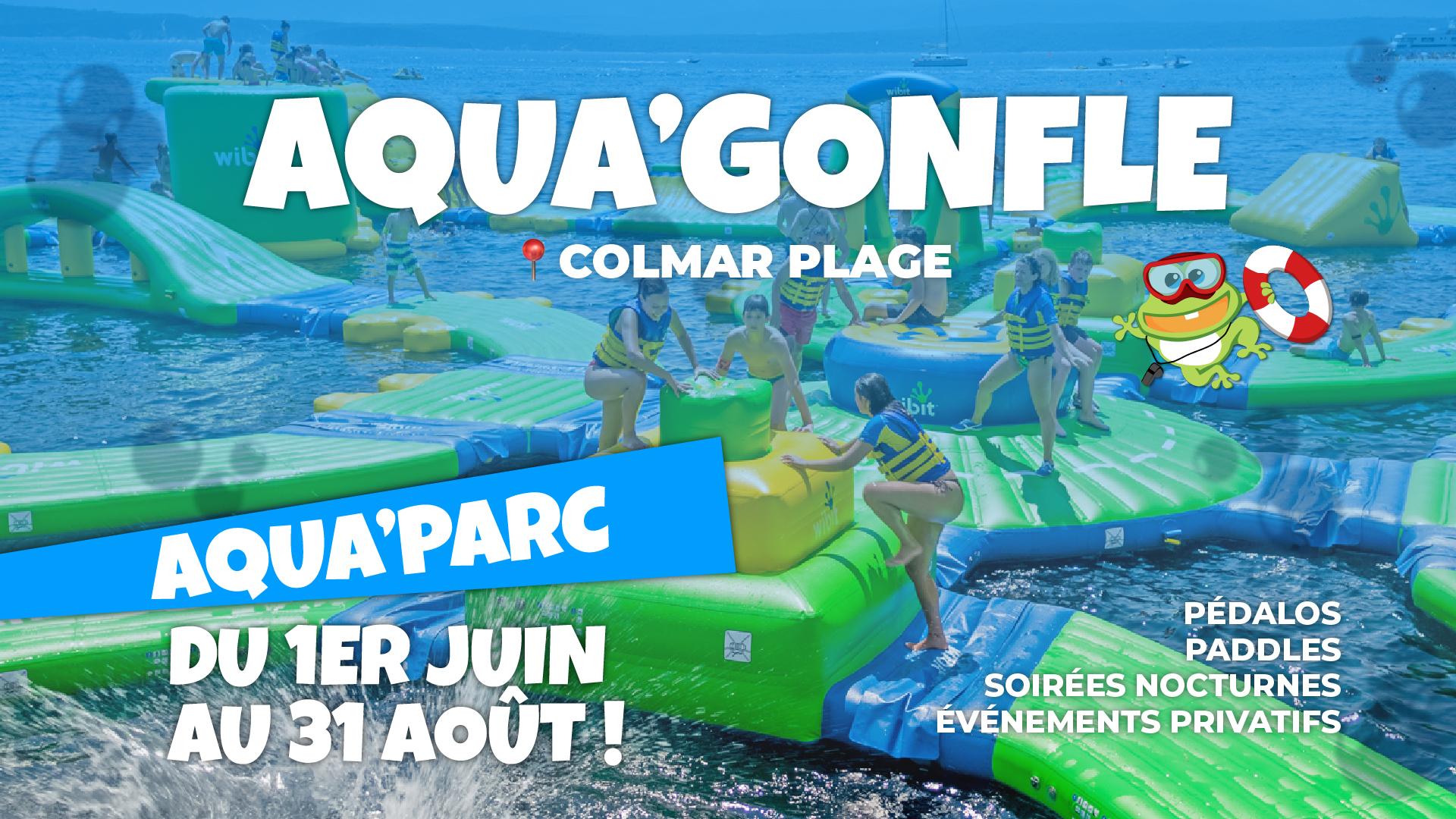 Aqua'Gonfle à Colmar : Structure gonflable sur le lac et location de paddle et pédalo