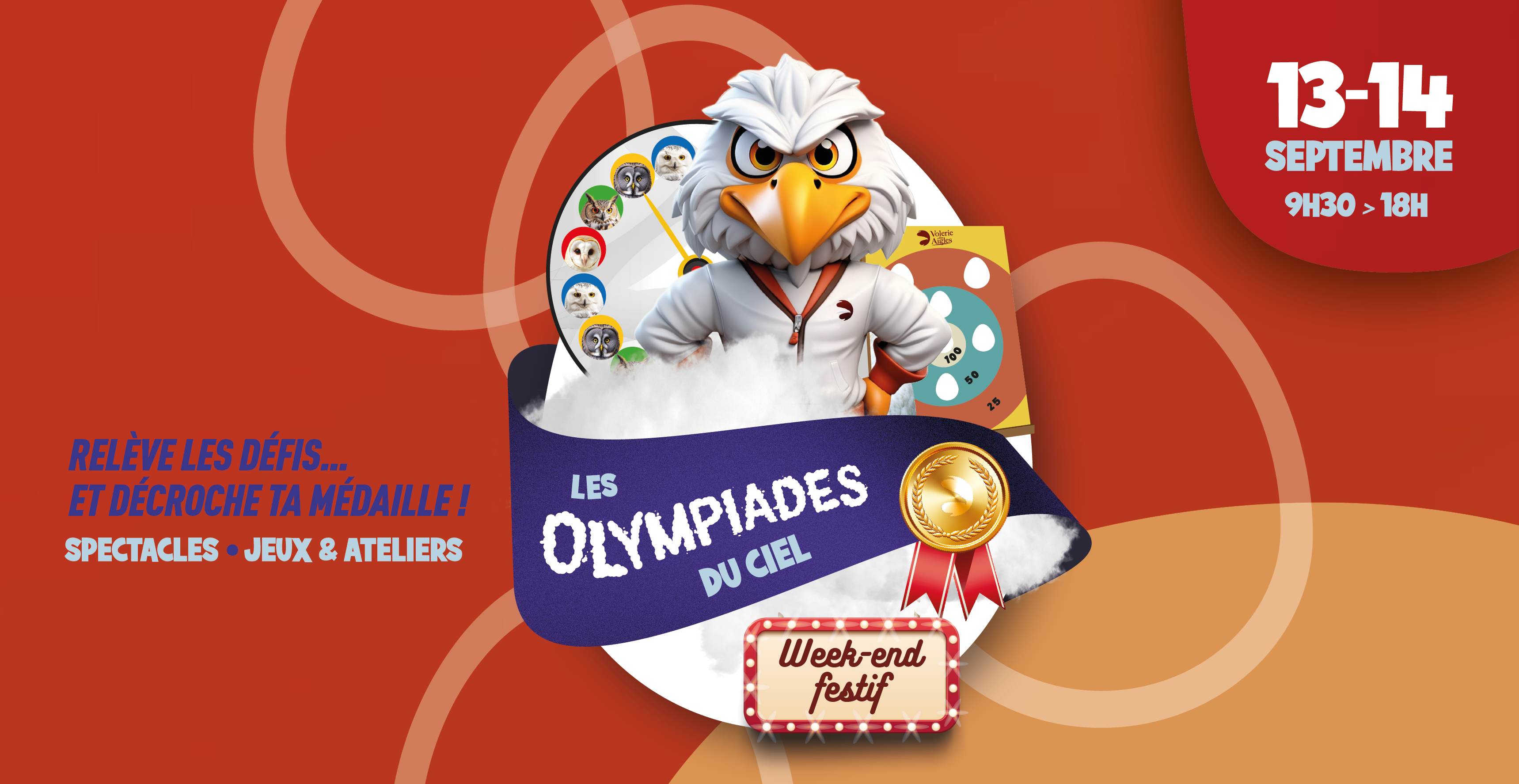 Les olympiades du ciel à la Volerie des Aigles : spectacles, jeux et ateliers